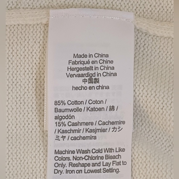 J.Crew, NWT cotton/cashmere sweater size XL cream color - Picture 4 of 4